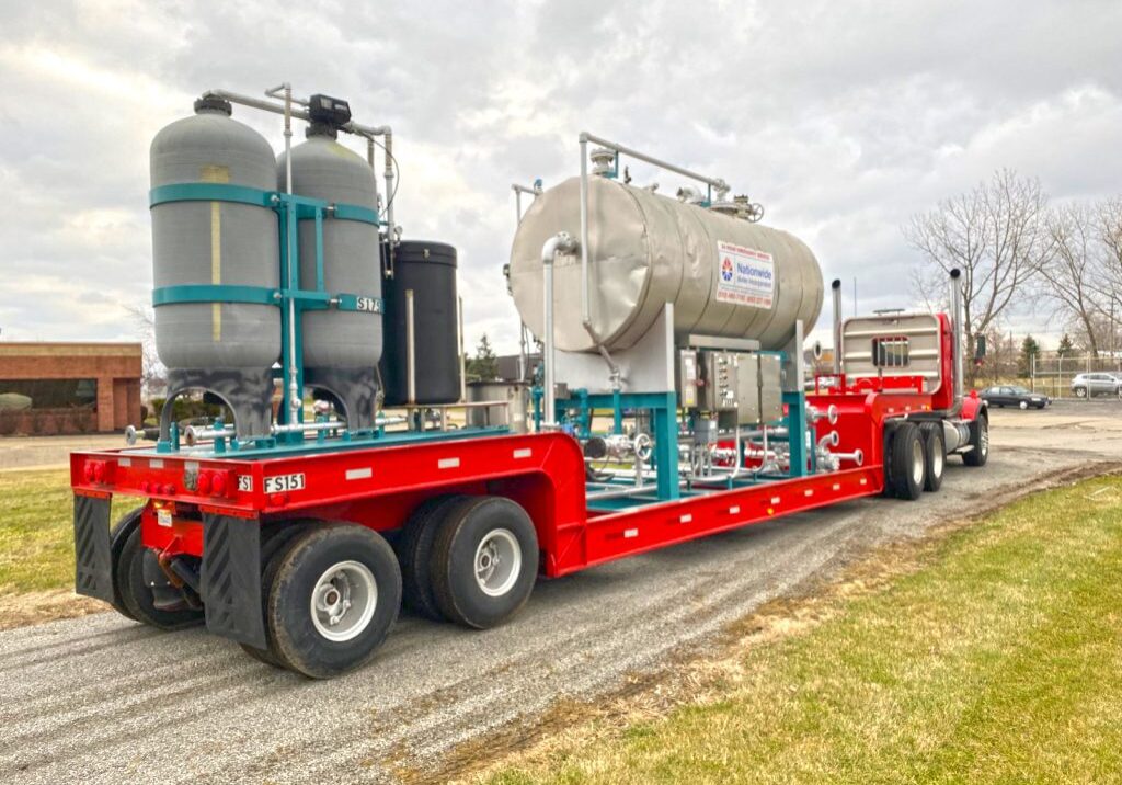 A truck shipping a boiler unit. NBW Inc.